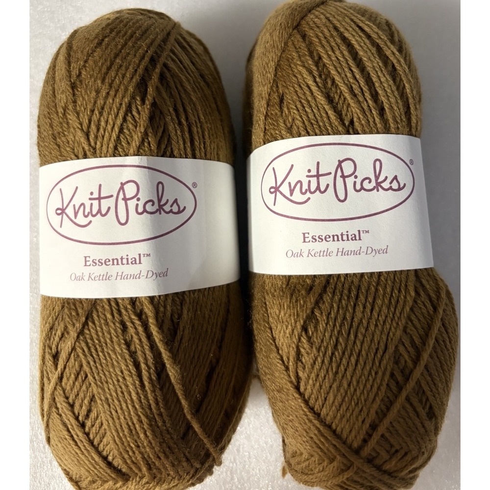 Knit Picks Essential Oak Kettle Hand Dyed Yarn 2 Skeins Merino Sock Fingering